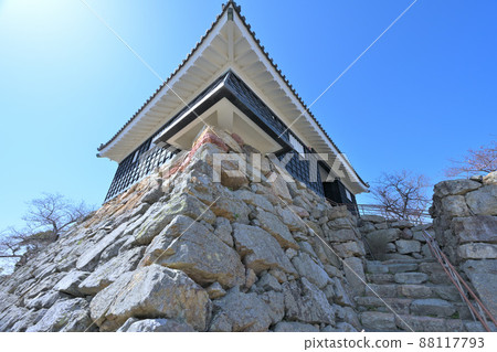 Sunny Mikawa country "Hamamatsu castle" castle tower and Ishigaki Sunny Mikawa country "Hamamatsu castle" castle tower and Ishigaki 88117793