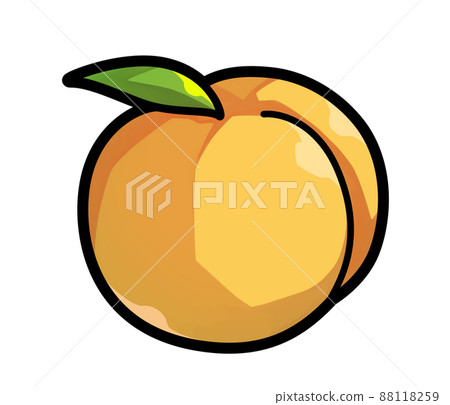 水果插圖黃桃 水果插圖黃桃 88118259