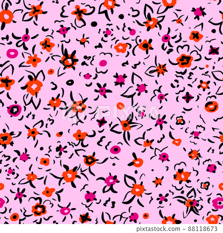 Small flowers seamless pattern. Simple floral - Stock Illustration  [88118673] - PIXTA