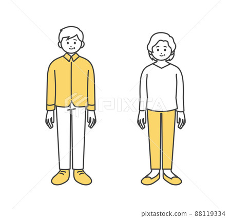 老年夫婦的插圖素材 88119334