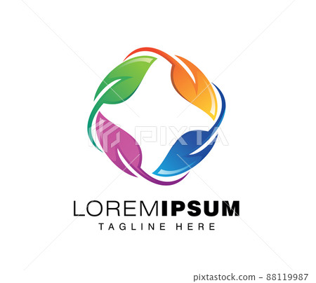 Colorful Circle Leaf Logo 88119987