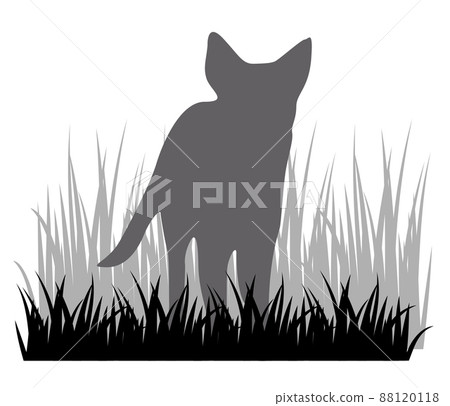 Silhouette Dog on the grass sign 88120118