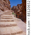A long staircase leading to the Eddir Monastery at the Ruins of Petra, Jordan 88120652
