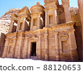 The highlight of the Eddir Monastery at the Petra Ruins in Jordan 88120653