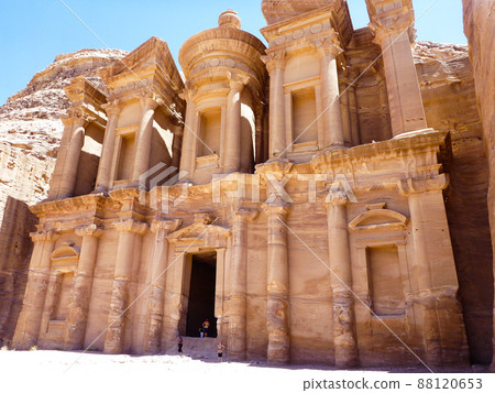The highlight of the Eddir Monastery at the Petra Ruins in Jordan The highlight of the Eddir Monastery at the Petra Ruins in Jordan 88120653