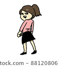 Illustration of a female office worker looking back 88120806