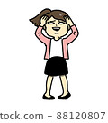 Illustration of a shocked female office worker 88120807