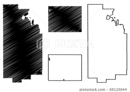 Uinta and Teton County, State of Wyoming (U.S. county, United States of America, US) map vector illustration, scribble sketch map Uinta and Teton County, State of Wyoming (U.S. county, United States of America, US) map vector illustration, scribble sketch map 88120844