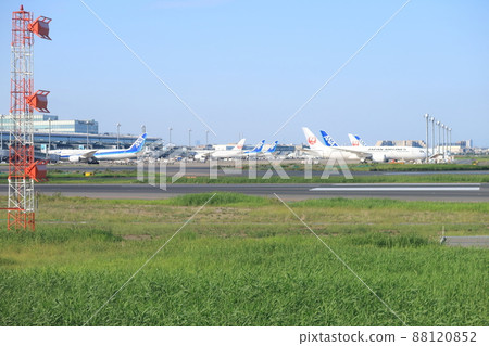 Scenery from the cabin taking off from Haneda Airport Scenery from the cabin taking off from Haneda Airport 88120852