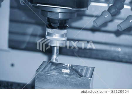 The CNC milling machine rough cutting the injection mold parts by indexable tools. The CNC milling machine rough cutting the injection mold parts by indexable tools. 88120904