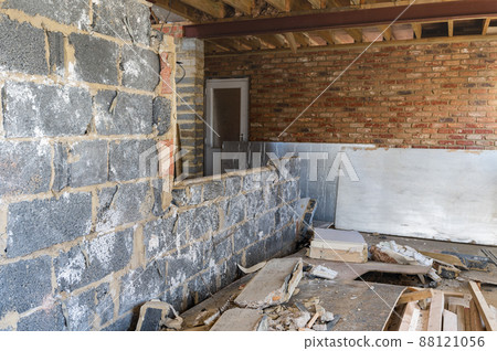 Demolition of the wall of house Demolition of the wall of house 88121056