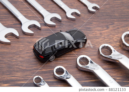 Car and maintenance wrench Car maintenance image 88121133