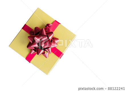 Luxury New Year gift box and Christmas gift boxed with bow ribbon in Christmas background 88122241