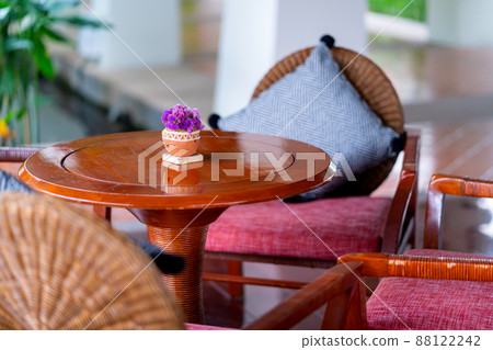flowers on table in coffee room for recreation 88122242