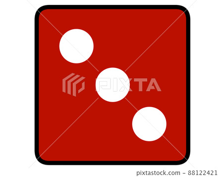 Illustration material of red dice 3 eyes 88122421