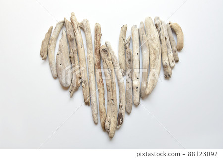 Heart with beautiful driftwood, summer LOVE image 88123092