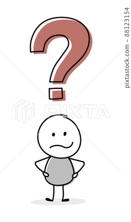 Angry cartoon caricature with question mark icon. Business concept. Vector 88123154