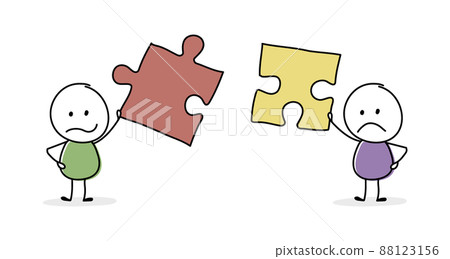 Stickmen with puzzle - teamwork concept. Vector Stickmen with puzzle - teamwork concept. Vector 88123156