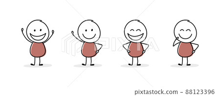 Collection of funny stickman showing gestures. Vector 88123396