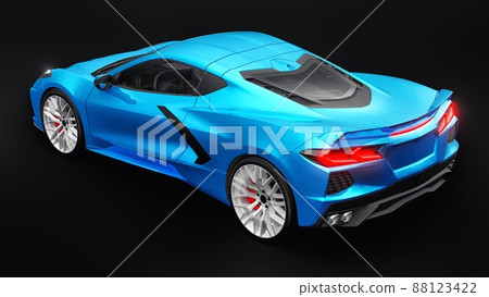 Super sports car on a black background. 3d illustration. Super sports car on a black background. 3d illustration. 88123422
