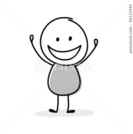 Happy cartoon character. Gestures concept. Vector 88123444