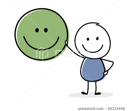 Smiley stickman with emoticon symbol. Business concept. Vector Smiley stickman with emoticon symbol. Business concept. Vector 88123446