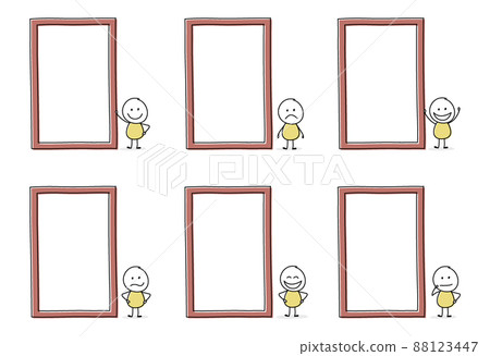 Funny stickman with empty board. Icon set. Vector Funny stickman with empty board. Icon set. Vector 88123447