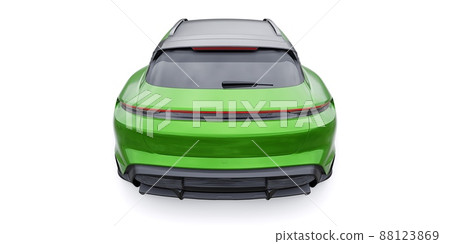 Green electric sports wagon for urban and rural areas. 3d rendering. 88123869