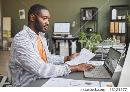 African American Man at Home Office African American Man at Home Office 88123877