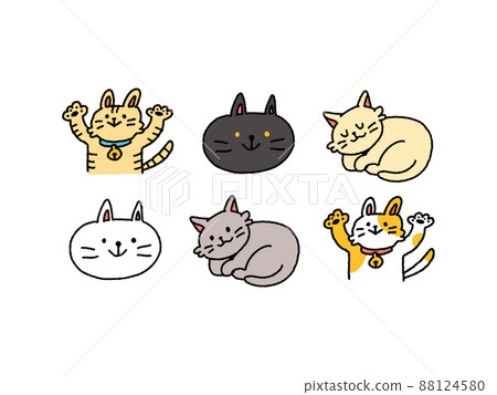 鬆散的貓手寫插圖集 88124580
