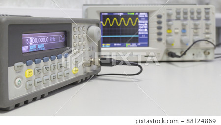 Power supplies and electronic measuring devices in the laboratory 88124869