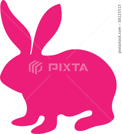 Easter cute rabbit silhouette. Vector cartoon illustration. 88125515