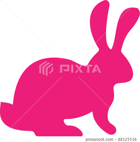 Easter cute rabbit silhouette. Vector cartoon illustration. 88125516