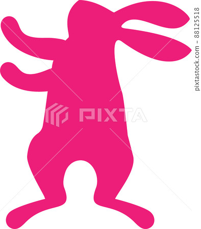 Easter cute rabbit silhouette. Vector cartoon illustration. Easter cute rabbit silhouette. Vector cartoon illustration. 88125518