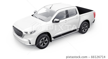 Mid-size modern pickup truck. 3D illustration Mid-size modern pickup truck. 3D illustration 88126714