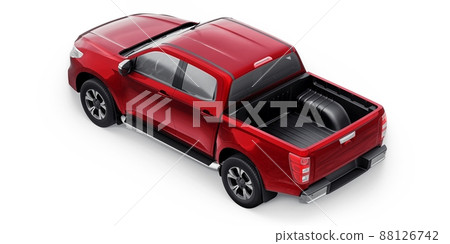 Mid-size modern pickup truck. 3D illustration 88126742