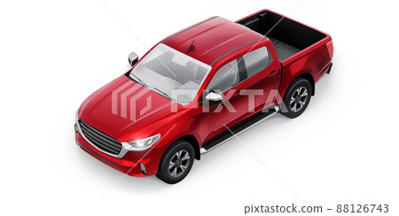 Mid-size modern pickup truck. 3D illustration 88126743