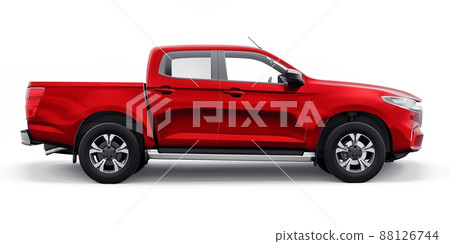 Mid-size modern pickup truck. 3D illustration Mid-size modern pickup truck. 3D illustration 88126744