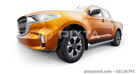 Mid-size modern pickup truck. 3D illustration Mid-size modern pickup truck. 3D illustration 88126747