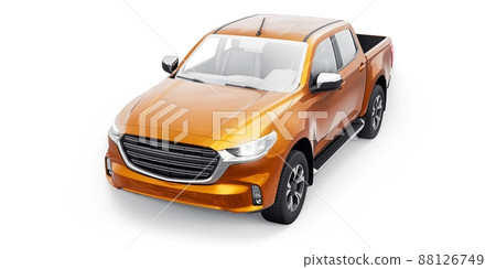 Mid-size modern pickup truck. 3D illustration Mid-size modern pickup truck. 3D illustration 88126749