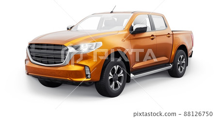 Mid-size modern pickup truck. 3D illustration Mid-size modern pickup truck. 3D illustration 88126750