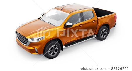 Mid-size modern pickup truck. 3D illustration Mid-size modern pickup truck. 3D illustration 88126751