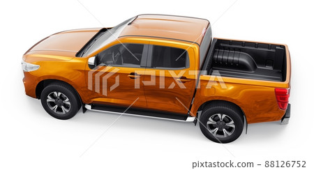 Mid-size modern pickup truck. 3D illustration 88126752