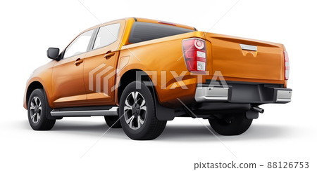 Mid-size modern pickup truck. 3D illustration Mid-size modern pickup truck. 3D illustration 88126753
