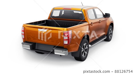 Mid-size modern pickup truck. 3D illustration Mid-size modern pickup truck. 3D illustration 88126754