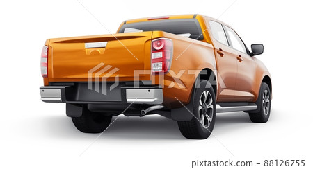 Mid-size modern pickup truck. 3D illustration Mid-size modern pickup truck. 3D illustration 88126755