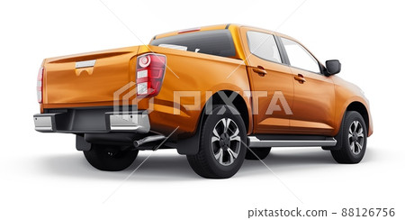 Mid-size modern pickup truck. 3D illustration Mid-size modern pickup truck. 3D illustration 88126756