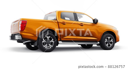 Mid-size modern pickup truck. 3D illustration Mid-size modern pickup truck. 3D illustration 88126757