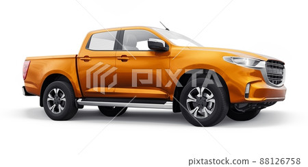Mid-size modern pickup truck. 3D illustration Mid-size modern pickup truck. 3D illustration 88126758