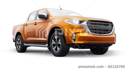 Mid-size modern pickup truck. 3D illustration 88126760